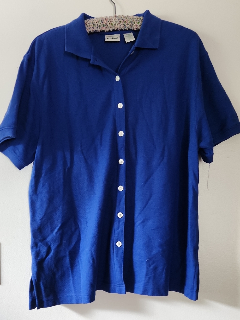 L.L. Bean Women's Short-Sleeve Button-Down Shirt - Royal Blue
